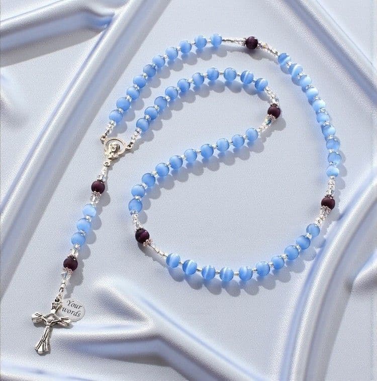 Small Cats Eye Personalised Rosary | Heavens Blessings