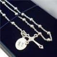 Sterling Silver Rosary Beads, Personalised with Any Engraving| Heavens Blessings