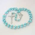 Turquoise Rosary Beads in Personalised Gift Box | Heaven's Blessings
