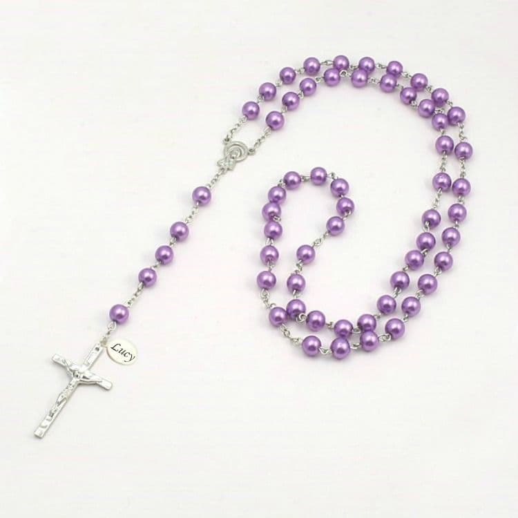Wired Personalised Rosary in Mauve | Heaven's Blessings