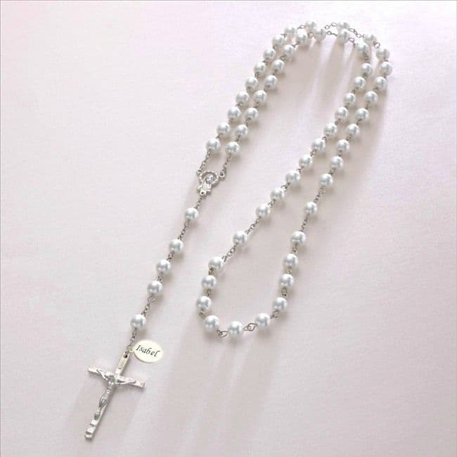 Wired Personalised Rosary in White | Heaven's Blessings