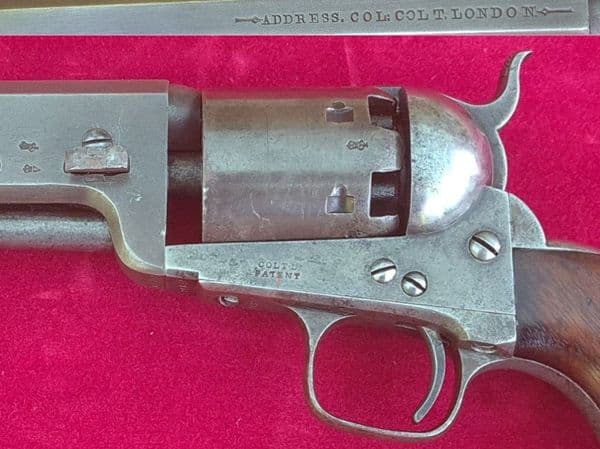 * * *A rare Upper Canada Colt 1851 Navy .36 revolver for sale.  C. 1853. Marked U. C. B 38  Ref 3504