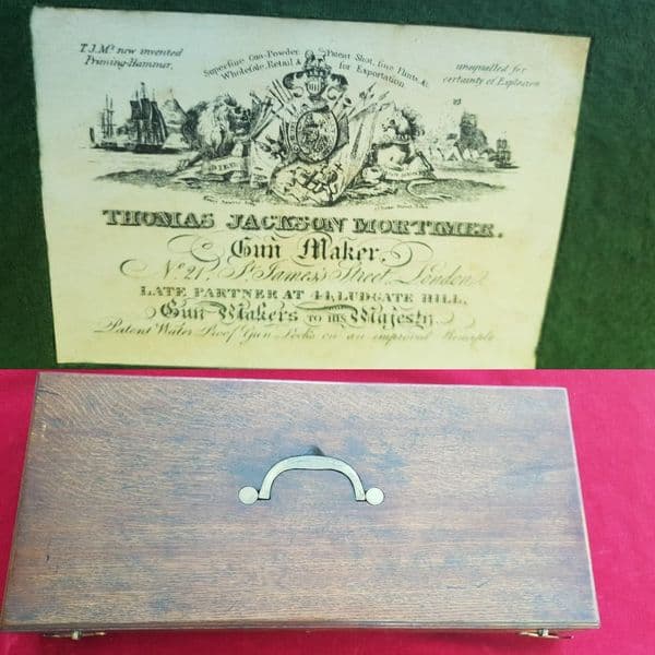 *  A superb cased pair of silver mounted Duelling pistols by Mortimer of LONDON. FOR SALE. Ref 2313