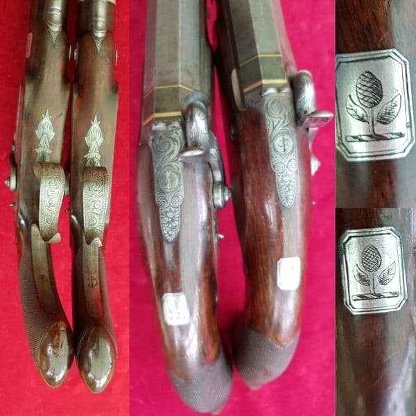 A fine pair of English percussion duelling pistols by Wilkinson of London, FOR SALE C.1840. Ref 2219