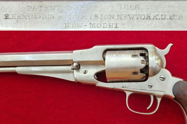 A good American Remington New Model Army .44 calibre 6 shot Percussion Revolver. Ref 4540.
