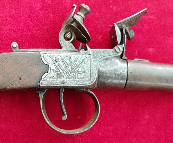 A good quality English Flintlock Boxlock pistol by DUNDERDALE, MABSON, LABRON. Ref 2196