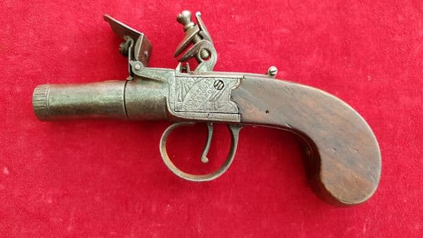A good quality English Flintlock Boxlock pistol by DUNDERDALE, MABSON, LABRON. Ref 2196