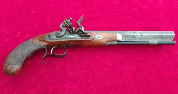 A high quality Flintlock Duelling pistol engraved in gold T. Allport. Ref 3503. Was £3,650 now