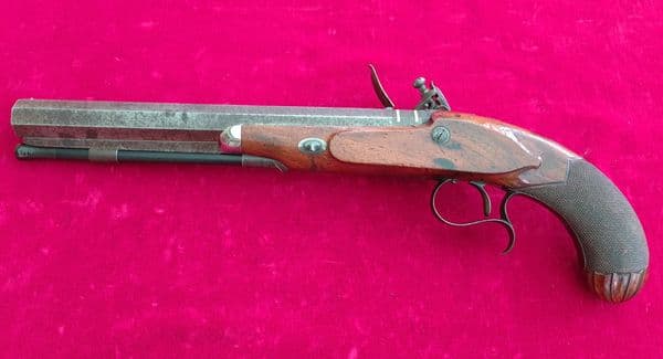 A high quality Flintlock Duelling pistol engraved in gold T. Allport. Ref 3503. Was £3,650 now