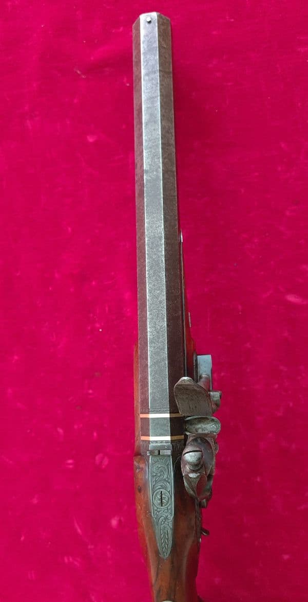 A high quality Flintlock Duelling pistol engraved in gold T. Allport. Ref 3503. Was £3,650 now