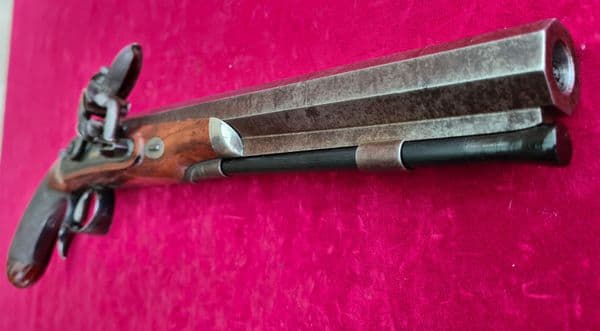 A high quality Flintlock Duelling pistol engraved in gold T. Allport. Ref 3503. Was £3,650 now
