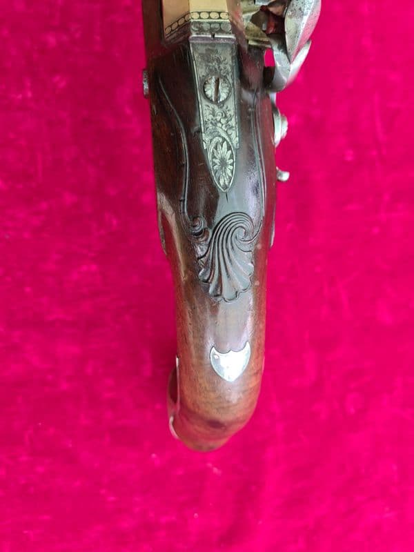 A high quality Flintlock Duelling pistol engraved in gold T. Allport. Ref 3503. Was £3,650 now