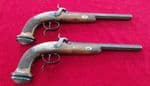 A Pair of French percussion target pistols by LABBE of Niort. Ref 3894