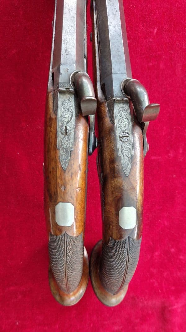 A Pair of French percussion target pistols by LABBE of Niort. Ref 3894. Was £1,950 now