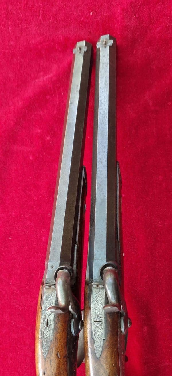 A Pair of French percussion target pistols by LABBE of Niort. Ref 3894. Was £1,950 now