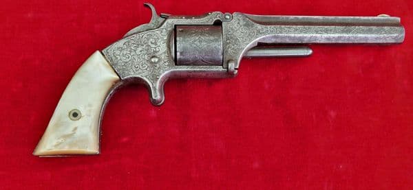 A rare American Civil War era .32 cal rim-fire Smith & Wesson factory engraved revolver, Ref 4258.