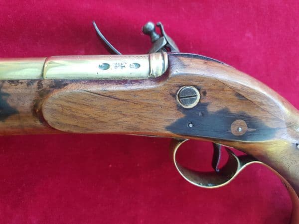 A rare brass barrelled Blunderbuss pistol by THOMAS JEFFREYS LONDON. Ref 2332.
