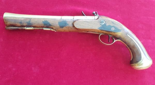 A rare brass barrelled Blunderbuss pistol by THOMAS JEFFREYS LONDON. Ref 2332.