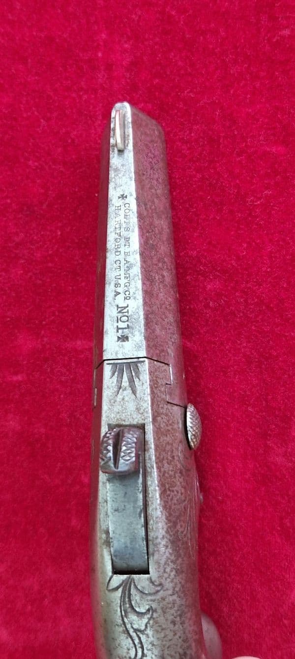 A rare Colt's Patent No. 1 all metal rim-fire derringer in  obsolete .41 rim-fire calibre. Ref 3593.