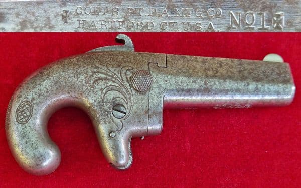 A rare Colt's Patent No. 1 all metal rim-fire derringer in  obsolete .41 rim-fire calibre. Ref 3593.