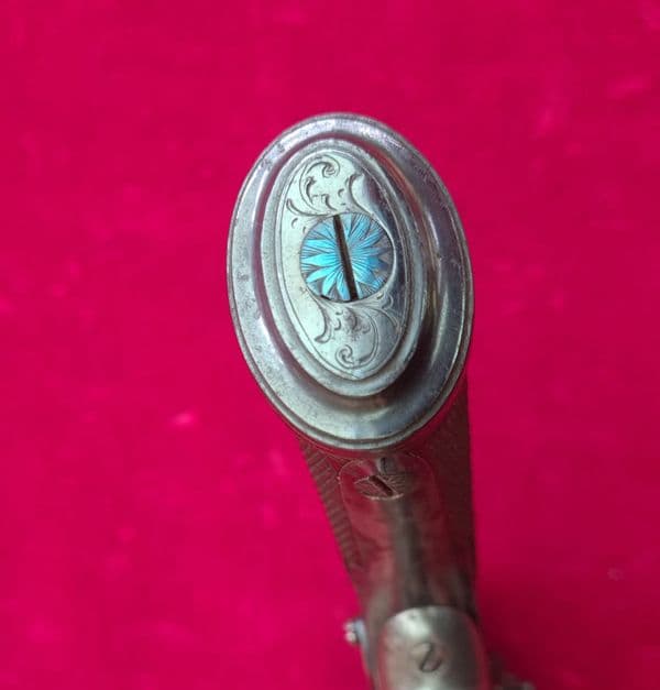 A rare double trigger Tranter pat, 38 cal Percussion Revolver. C,1855. CLAYTON SOUTHAMPTON. Ref 3687