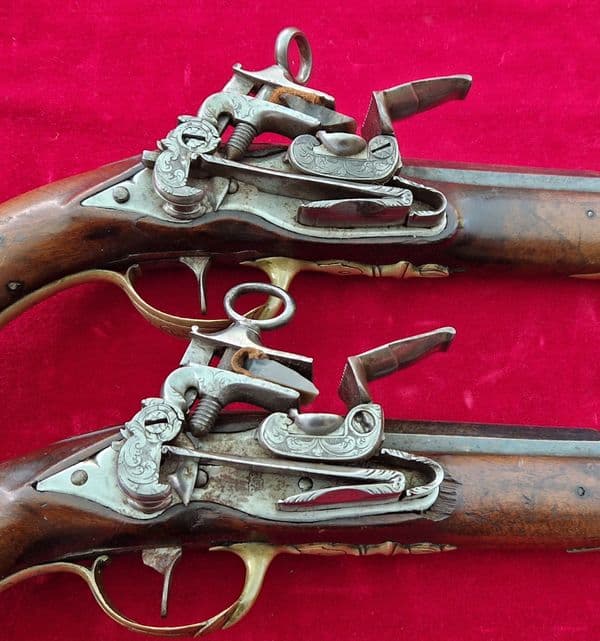 A rare pair of mid-18th century Spanish MIQUELET pistols. Ref 3713.