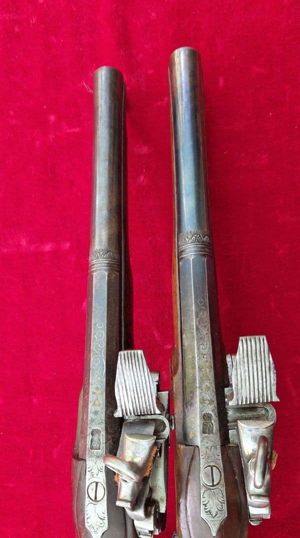 A rare pair of mid-18th century Spanish MIQUELET pistols. Ref 3713.