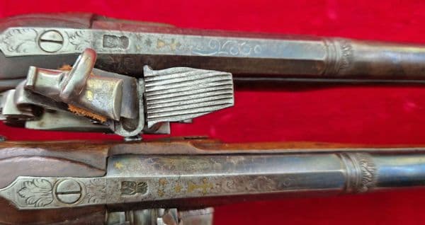 A rare pair of mid-18th century Spanish MIQUELET pistols. Ref 3713.