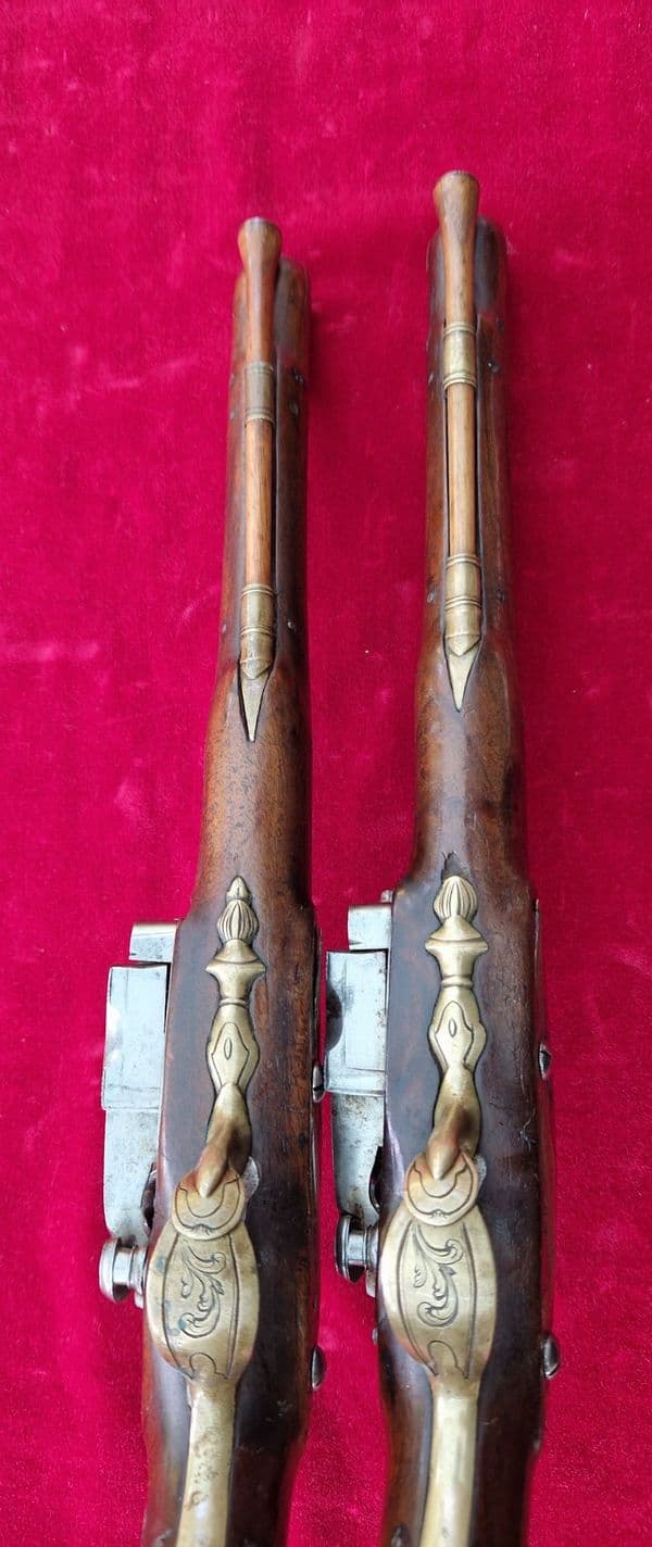 A rare pair of mid-18th century Spanish MIQUELET pistols. Ref 3713.