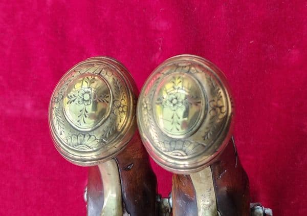 A rare pair of mid-18th century Spanish MIQUELET pistols. Ref 3713.