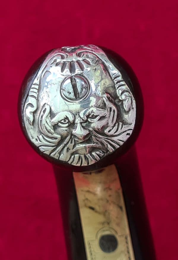 A rare Queen Anne style brass framed Silver mounted Flintlock pistol by HEYLIN LONDON. Ref 4029.