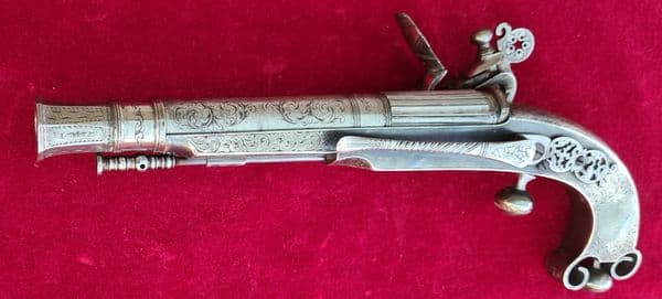 A rare Scottish Highlander's metal flintlock pistol. Made by MARSHALL  of EDINBURGH. Ref 3421.