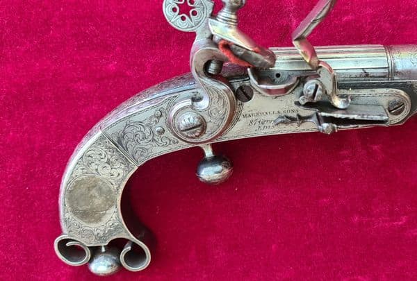 A rare Scottish Highlander's metal flintlock pistol. Made by MARSHALL  of EDINBURGH. Ref 3421.