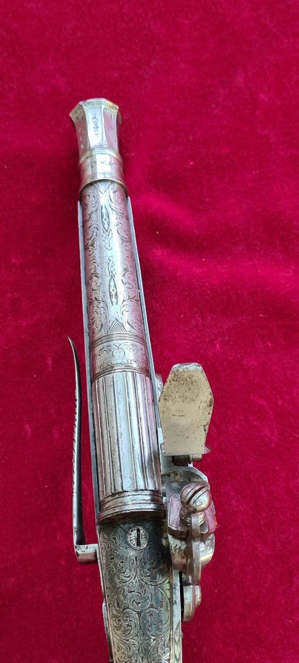 A rare Scottish Highlander's metal flintlock pistol. Made by MARSHALL  of EDINBURGH. Ref 3421.