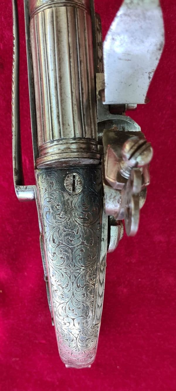 A rare Scottish Highlander's metal flintlock pistol. Made by MARSHALL  of EDINBURGH. Ref 3421.