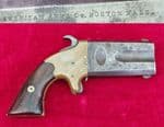 A scarce American .41 calibre double Barrelled rim-fire pistol, Circa 1870. Good condition. Ref 4261