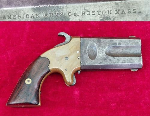 A scarce American .41 calibre double Barrelled rim-fire pistol, Circa 1870. Good condition. Ref 4261