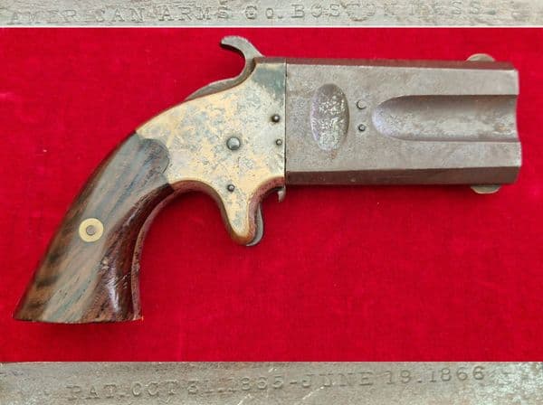 A scarce  double barrelled American Arms Co .41 rimfire Derringer. Circa 1866-1878. Ref 4240.