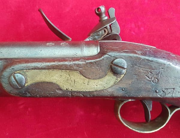 A scarce Napoleonic period British military Tower flintlock officers pistol. Circa 1800. Ref 1613.
