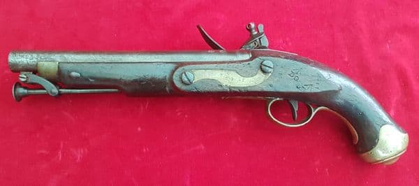 A scarce Napoleonic period British military Tower flintlock officers pistol. Circa 1800. Ref 1613.