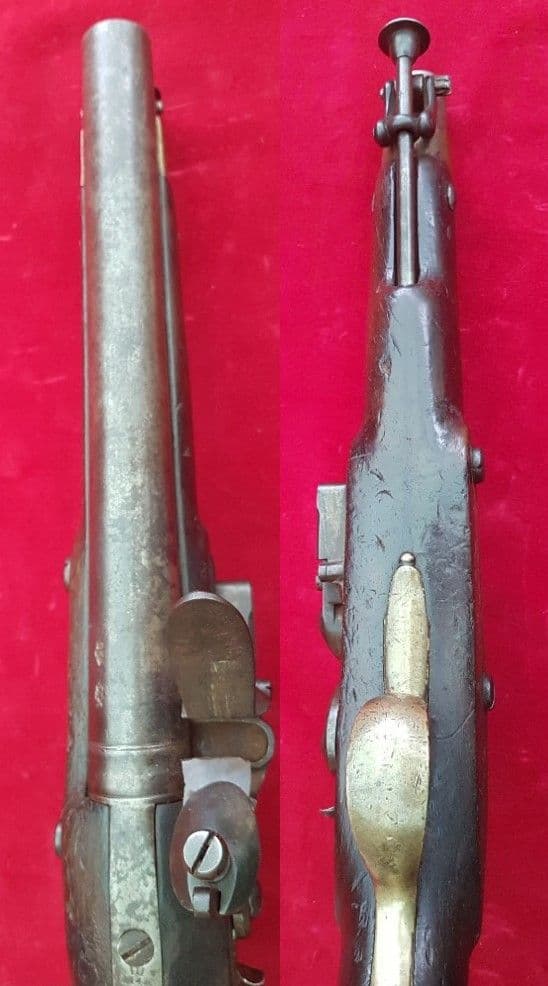 A scarce Napoleonic period British military Tower flintlock officers pistol. Circa 1800. Ref 1613.