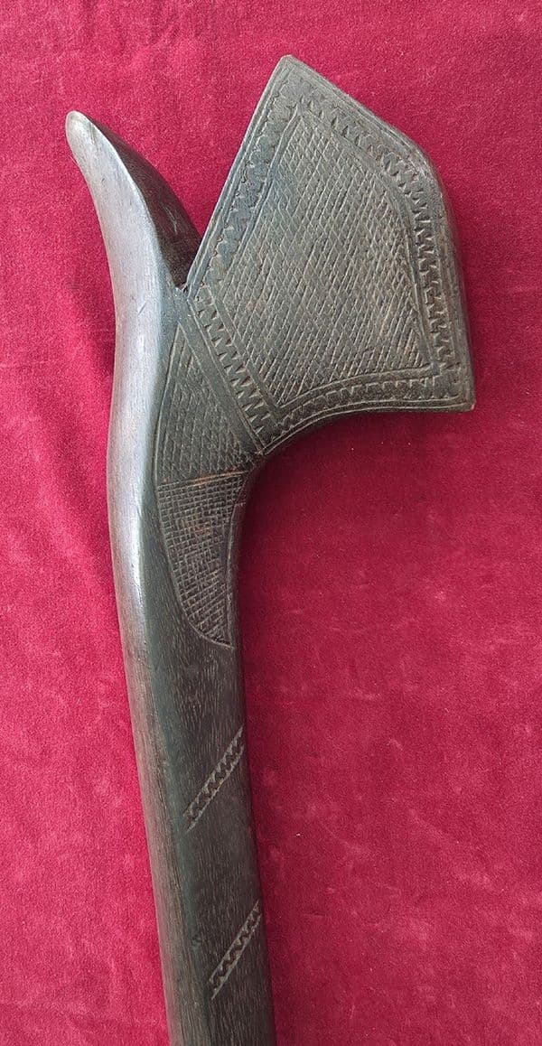 A scarce south seas wooden fighting club probably from Fiji, 19th century. Ref 4688. Was £650 now