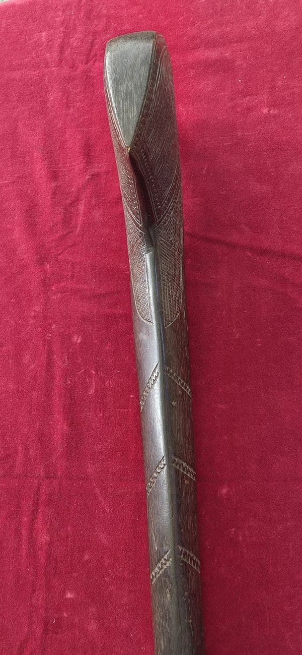 A scarce south seas wooden fighting club probably from Fiji, 19th century. Ref 4688. Was £650 now
