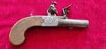 A single barrel English flintlock pocket pistol by Wood of York. Circa 1815. Ref 4140