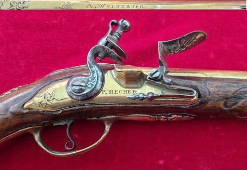 A Superb flintlock pistol by BECHER A WULTZBURG.  Ref 3999