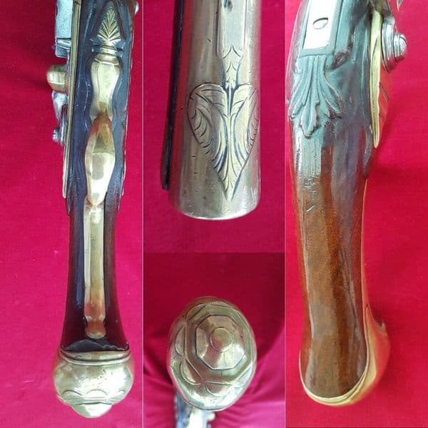 A Superb very long, German flintlock pistol by KAHRL BUCHHEIM C. 1740. Good condition. Ref 1374.