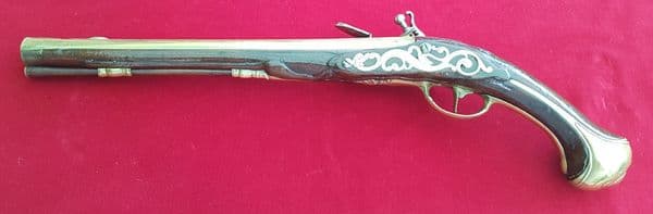 A Superb very long, German flintlock pistol by KAHRL BUCHHEIM. Ref 1374. Was £2,950 now