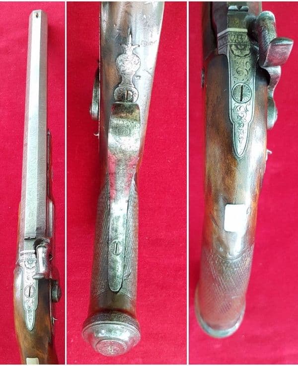 A target pistol with adjustable set trigger by Cocker Glasgow. Ref 3901. Was £980 now