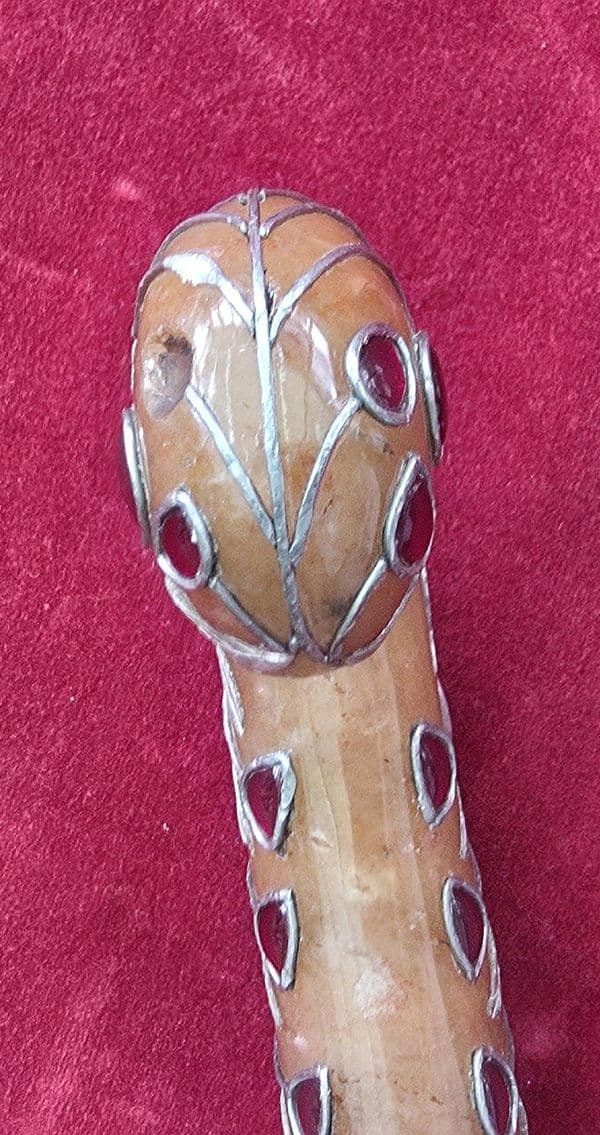 An amber coloured Indian Stone grip from a  khanjar dagger, Ref 4671 Was £240 now