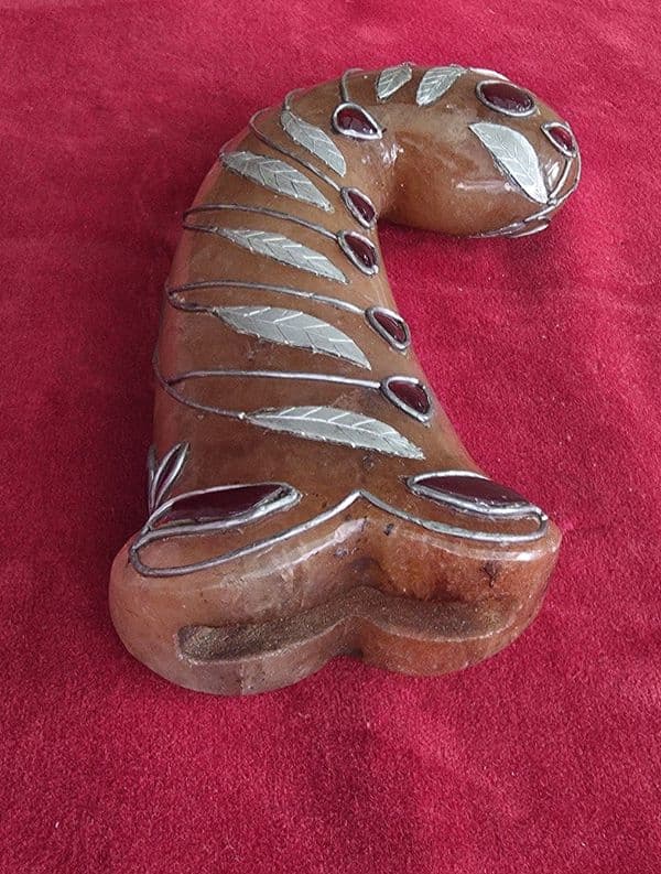 An amber coloured Indian Stone grip from a  khanjar dagger, Ref 4671 Was £240 now
